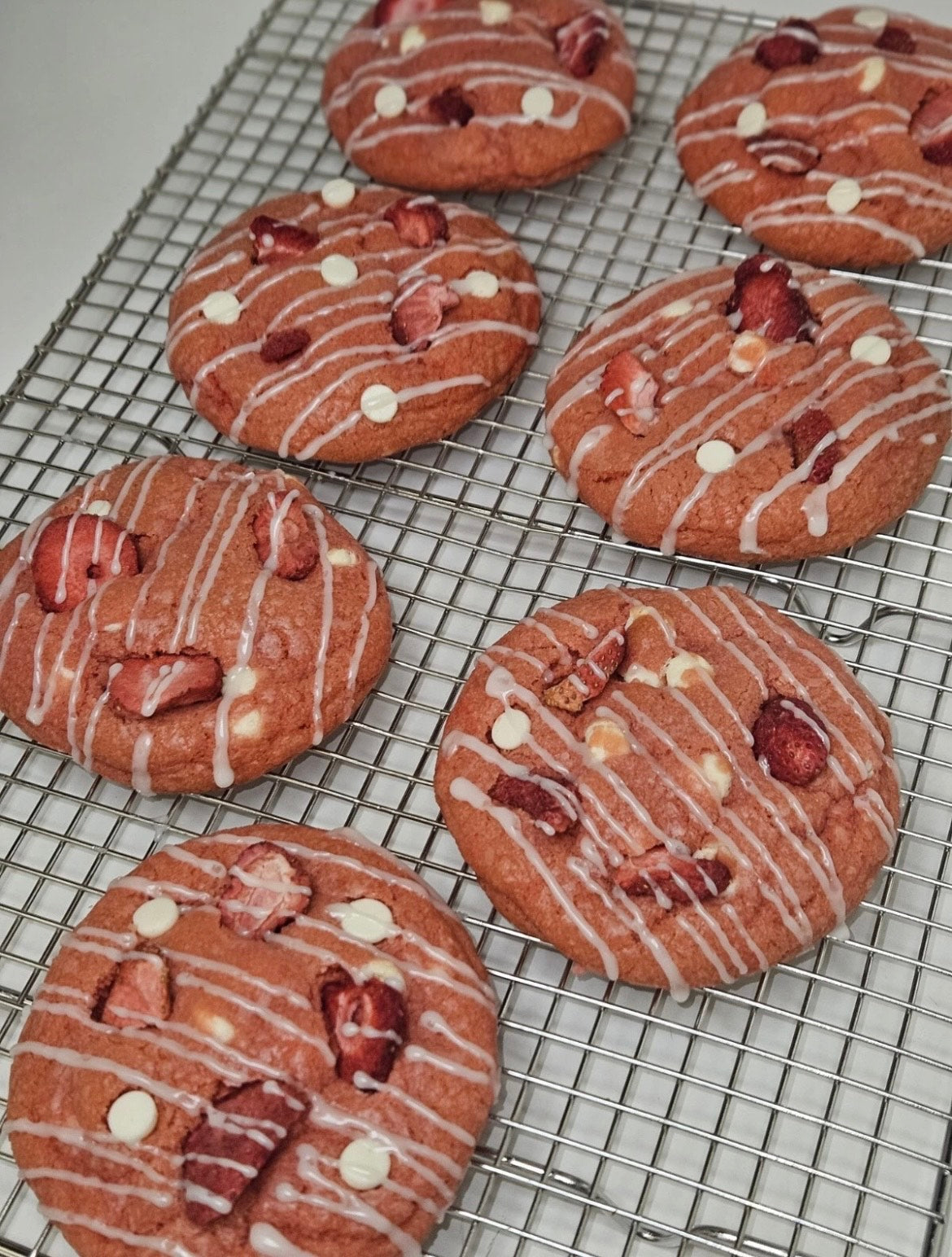 Handmade Strawberries & Cream Cookies, Giant Cookies, Soft Baked Cookies