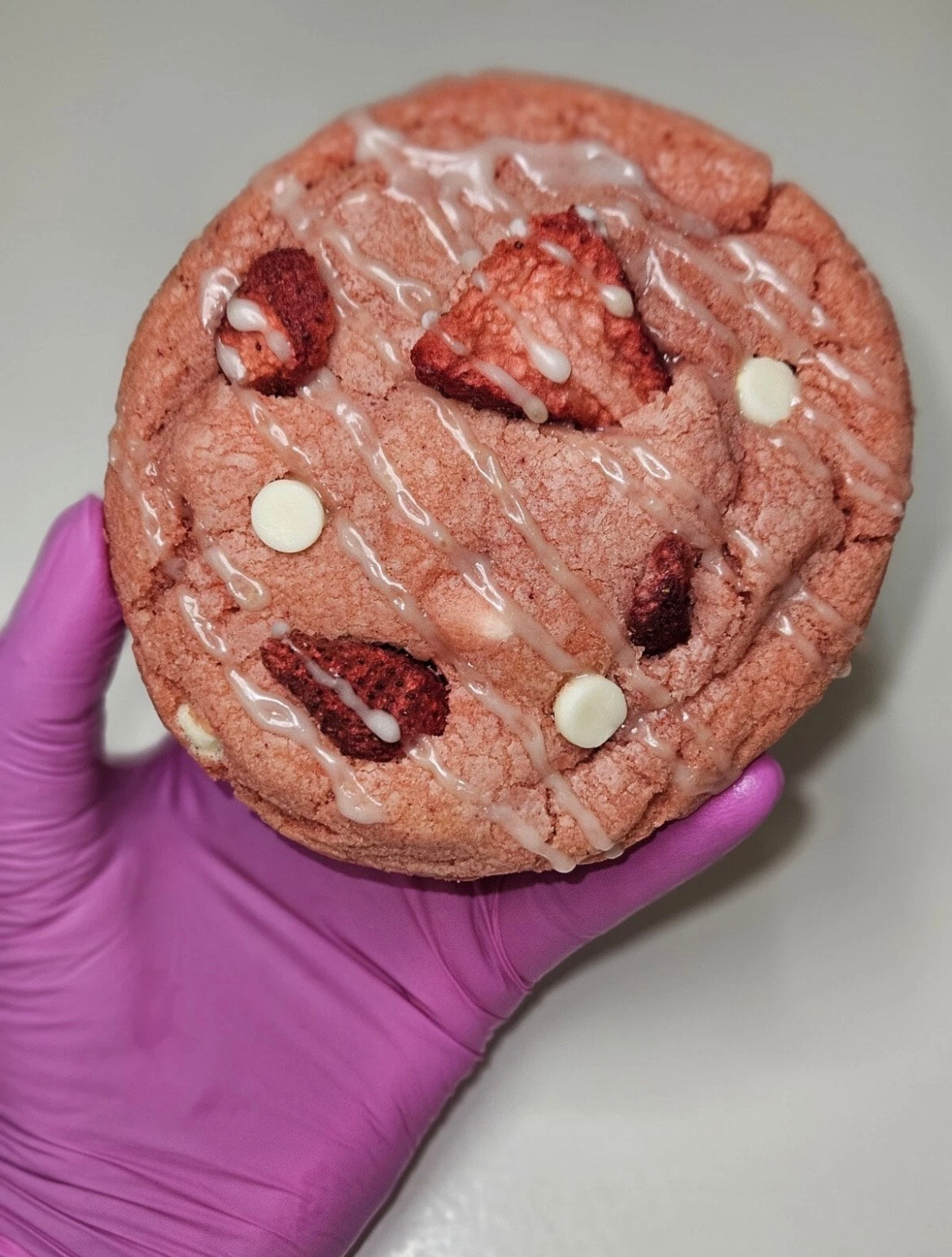 Handmade Strawberries & Cream Cookies, Giant Cookies, Soft Baked Cookies